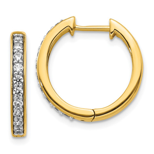Lex & Lu 14k Yellow Gold Diamond Hoop Earrings LAL1541 - Lex & Lu