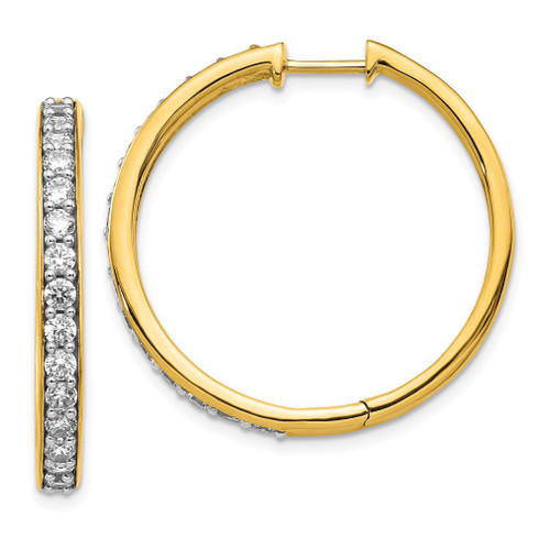 Lex & Lu 14k Yellow Gold Diamond Hoop Earrings LAL1579 - Lex & Lu