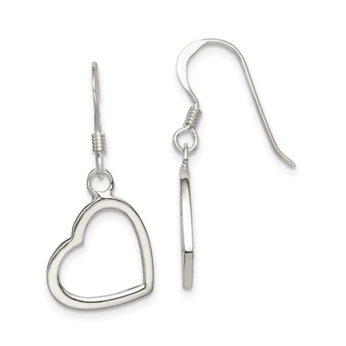 Lex & Lu Sterling Silver Heart Dangle Earrings LAL21926 - Lex & Lu