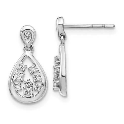 Lex & Lu 14k White Gold Diamond Post Earrings LAL1676 - Lex & Lu