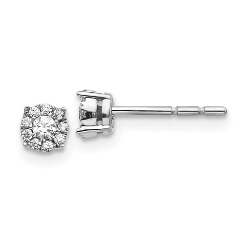 Lex & Lu 14k White Gold Diamond Post Earrings LAL1875 - Lex & Lu