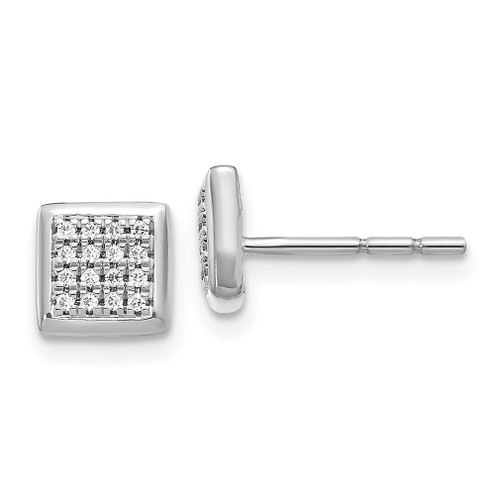 Lex & Lu 14k White Gold Diamond Post Earrings LAL1901 - Lex & Lu