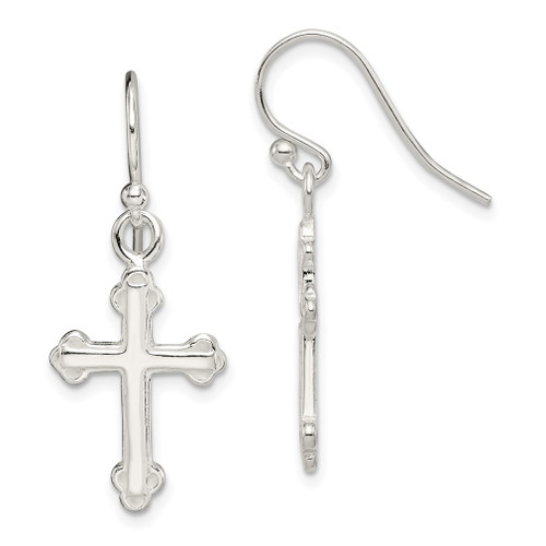 Lex & Lu Sterling Silver Cross Earrings LAL21957 - Lex & Lu