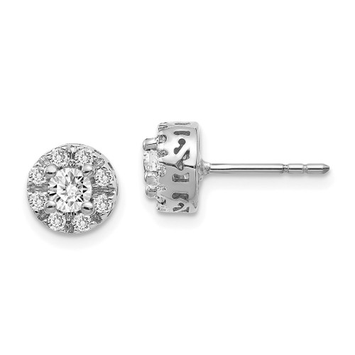 Lex & Lu 14k White Gold Stud Plus Diamond Earring Semi-mount LAL1918 - Lex & Lu