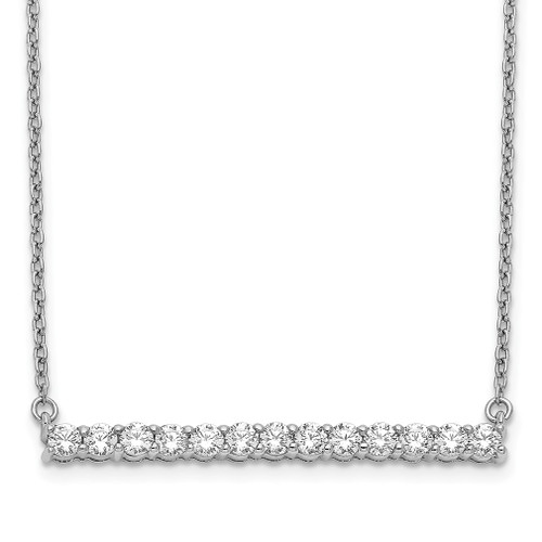 Lex & Lu 14k White Gold Diamond Bar Necklace LAL2669 - Lex & Lu