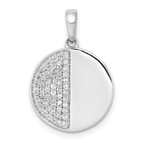 Lex & Lu 14k White Gold Diamond Fancy Circle Pendant LAL3083 - Lex & Lu