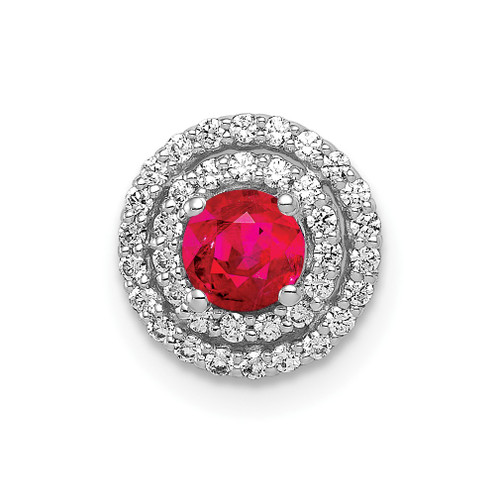 Lex & Lu 14k White Gold Diamond & Ruby Pendant LAL3108 - Lex & Lu