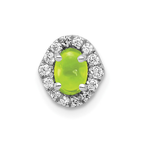 Lex & Lu 14k White Gold Diamond & Peridot Pendant LAL3193 - Lex & Lu