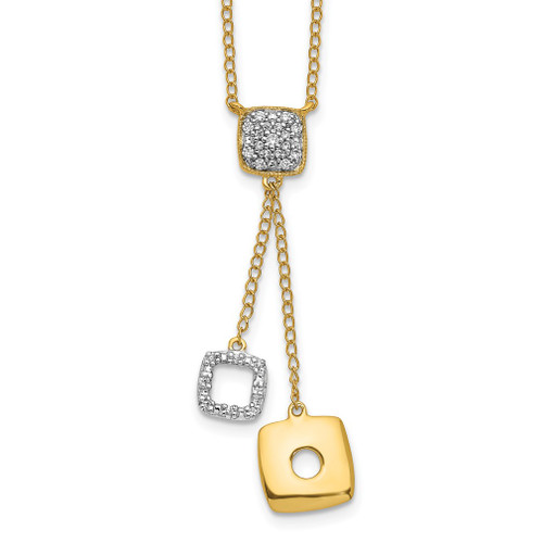 Lex & Lu 14k Yellow Gold Diamond Circles Necklace LAL3437 - Lex & Lu