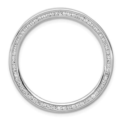 Lex & Lu 14k White Gold Diamond Circle Pendant LAL3449 - Lex & Lu