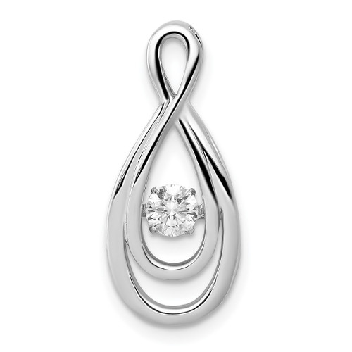 Lex & Lu 14k White Gold Vibrant Diamond Slide Pendant LAL3467 - Lex & Lu