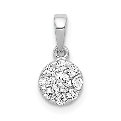 Lex & Lu 14k White Gold Diamond Pendant LAL3505 - Lex & Lu