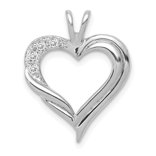 Lex & Lu 14k White Gold AA Diamond Heart Pendant LAL3624 - Lex & Lu