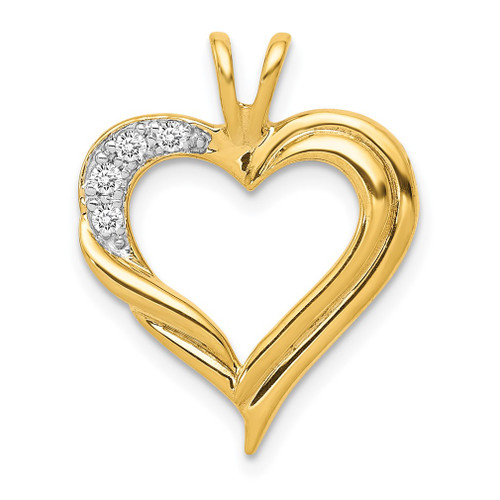 Lex & Lu 14k Yellow Gold AA Diamond Heart Pendant LAL3625 - Lex & Lu