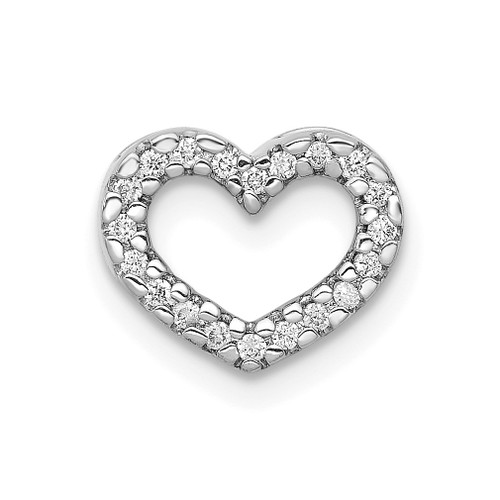 Lex & Lu 14k White Gold Diamond Heart Slide Pendant LAL3637 - Lex & Lu