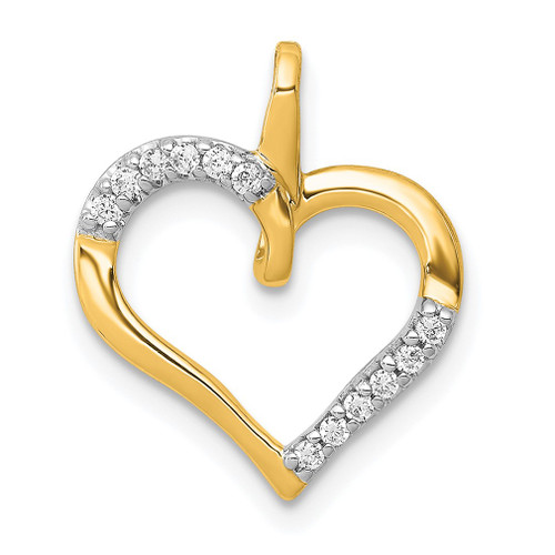 Lex & Lu 14k Yellow Gold Diamond Heart Pendant LAL3657 - Lex & Lu