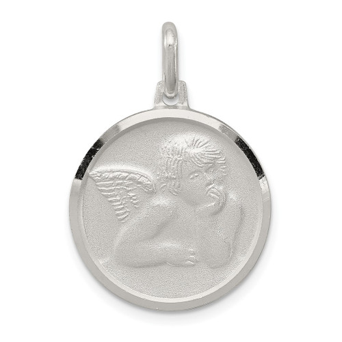 Lex & Lu Sterling Silver Satin Angel Charm LAL22098 - Lex & Lu