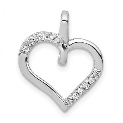 Lex & Lu 14k White Gold Diamond Heart Pendant LAL3658 - Lex & Lu