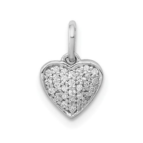 Lex & Lu 14k White Gold AA Diamond Heart Pendant LAL3664 - Lex & Lu