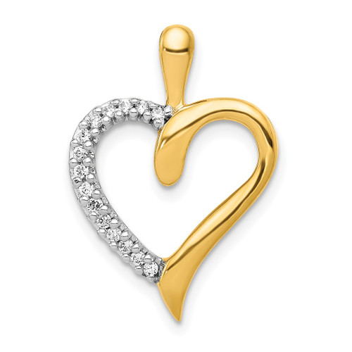 Lex & Lu 14k Yellow Gold Diamond Heart Pendant LAL3703 - Lex & Lu