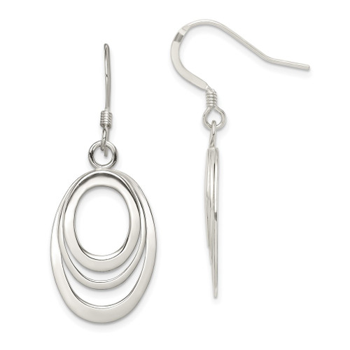 Lex & Lu Sterling Silver Oval Dangle Earrings LAL22105 - Lex & Lu
