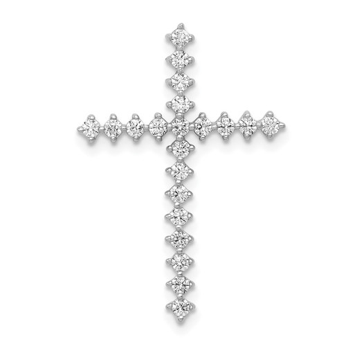 Lex & Lu 14k White Gold Diamond Cross Pendant LAL3791 - Lex & Lu