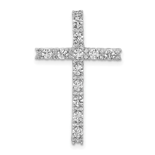 Lex & Lu 14k White Gold Diamond Latin Cross Pendant LAL3794 - Lex & Lu