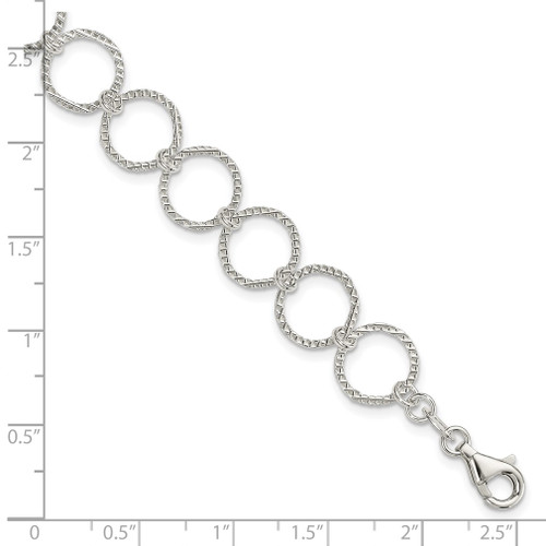 Lex & Lu Sterling Silver Fancy Bracelet 7.5