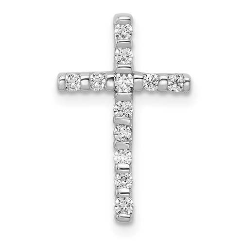 Lex & Lu 14k White Gold Diamond Cross Pendant LAL3964 - Lex & Lu