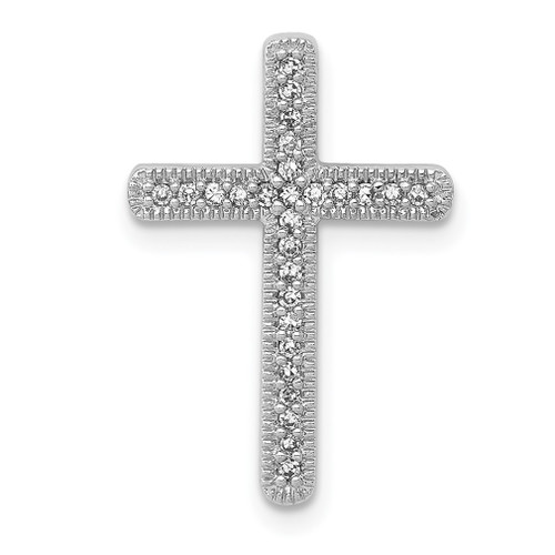 Lex & Lu 14k White Gold Diamond Cross Pendant LAL3965 - Lex & Lu