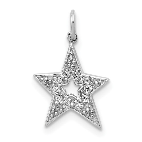 Lex & Lu 14k White Gold Diamond Star Charm - Lex & Lu