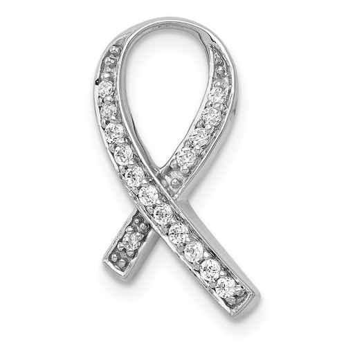 Lex & Lu 14k White Gold Diamond Awareness Pendant - Lex & Lu