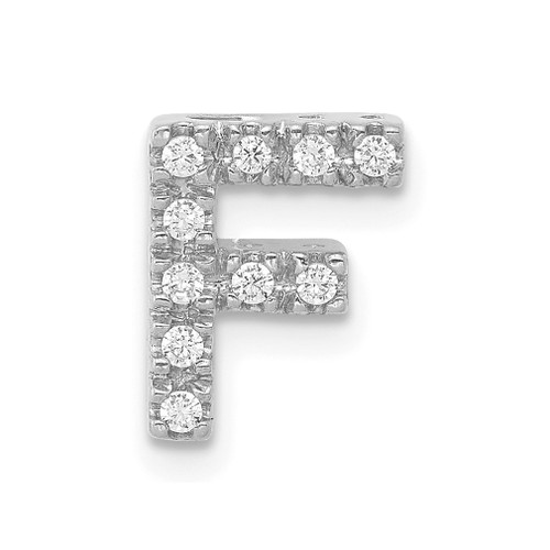 Lex & Lu 14k White Gold Diamond Initial F Charm - Lex & Lu
