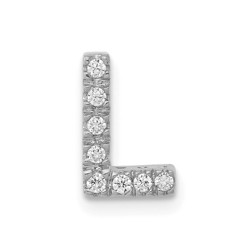 Lex & Lu 14k White Gold Diamond Initial L Charm - Lex & Lu