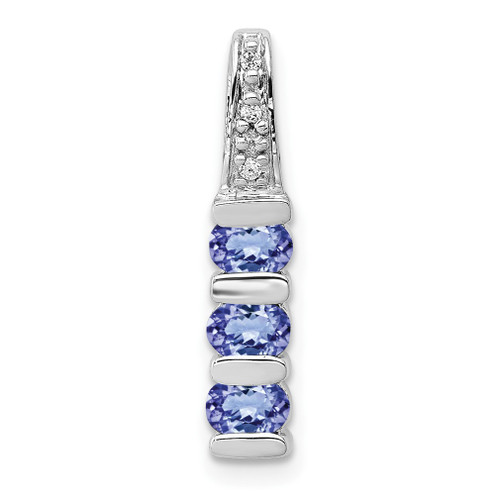 Lex & Lu 14k White Gold Tanzanite and Diamond Chain Slide - Lex & Lu