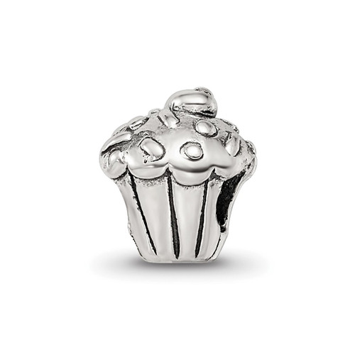 Lex & Lu Sterling Silver Reflections Small Cupcake Bead - Lex & Lu