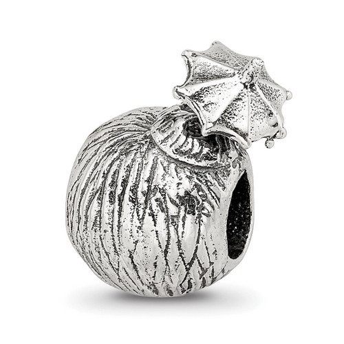 Lex & Lu Sterling Silver Reflections Coconut Drink Bead - Lex & Lu