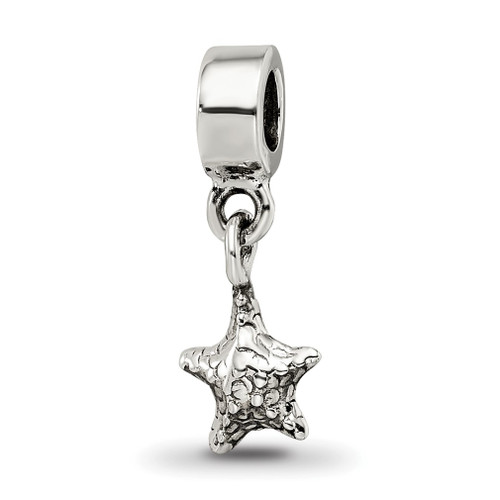 Lex & Lu Sterling Silver Reflections Small Starfish Dangle Bead - Lex & Lu