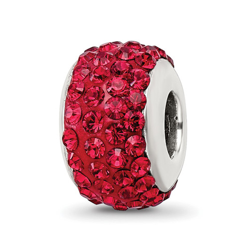 Lex & Lu Sterling Silver Reflections Scarlet Full Crystals Bead - Lex & Lu