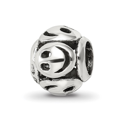 Lex & Lu Sterling Silver Reflections Smiley Faces Bead - Lex & Lu