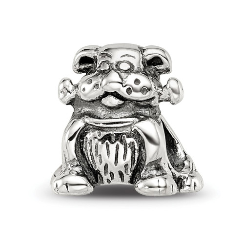 Lex & Lu Sterling Silver Reflections Dog with Bone Bead - Lex & Lu