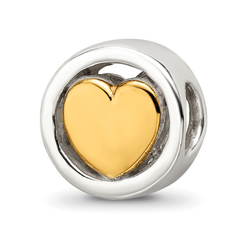 Lex & Lu Sterling Silver Reflections G/P Heart Bead - Lex & Lu