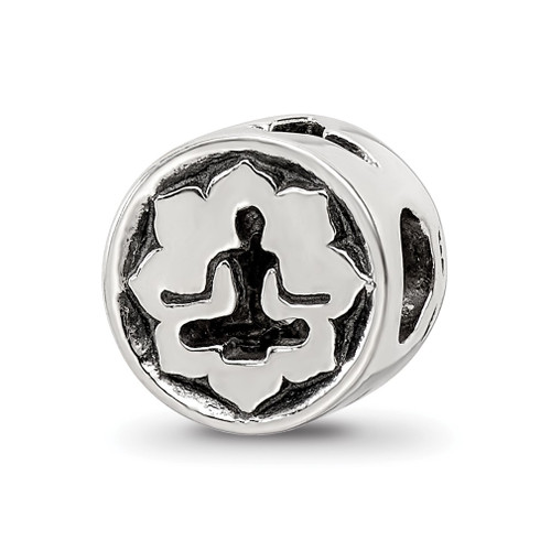 Lex & Lu Sterling Silver Reflections Yoga Lotus Bead - Lex & Lu