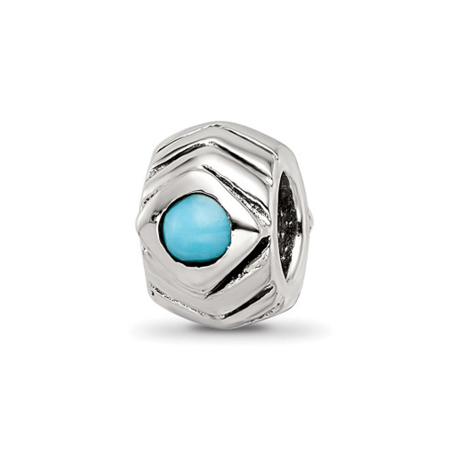 Lex & Lu Sterling Silver Reflections Turquoise Bead LAL6468 - Lex & Lu