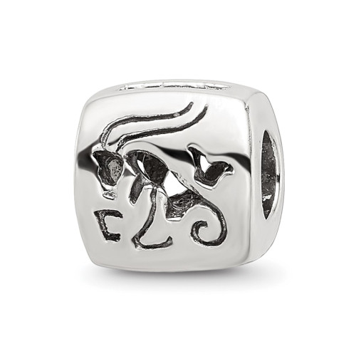 Lex & Lu Sterling Silver Reflections Capricorn Zodiac Antiqued Bead - Lex & Lu