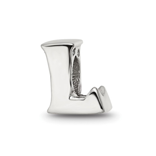 Lex & Lu Sterling Silver Reflections Letter L Bead - Lex & Lu