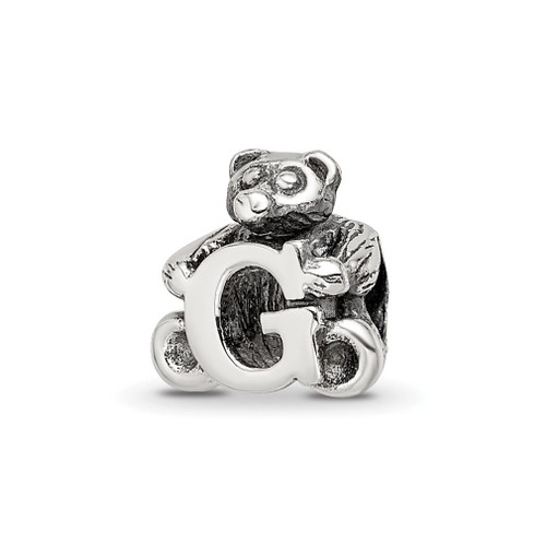 Lex & Lu Sterling Silver Reflections Small Letter G Bead - Lex & Lu