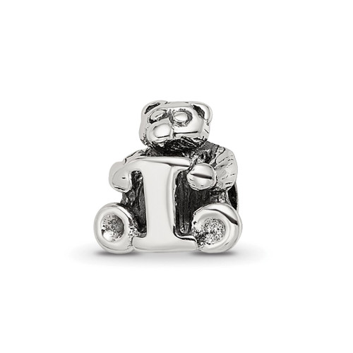 Lex & Lu Sterling Silver Reflections Small Letter I Bead - Lex & Lu