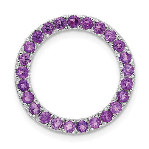 Lex & Lu Sterling Silver Stackable Expressions Med Polished Amethyst Chain Slide - Lex & Lu