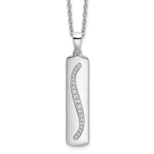 Lex & Lu Sterling Silver White Ice .05ct. Diamond Necklace - Lex & Lu